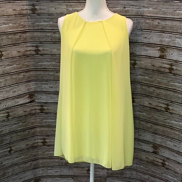 🔥🔥SALE🔥🔥CATHERINE LILLYWHITE'S Yellow Sleeveless Flowing Mini Dress - Picture 3 of 7